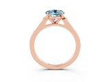 Rose gold Round Cut Cut Channel Set Solitaire Engagement Ring with Four-Prong Setting_3
