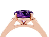 Rose gold Round Cut Cut Channel Set Solitaire Engagement Ring with Four-Prong Setting_4