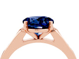 Rose gold Round Cut Cut Channel Set Solitaire Engagement Ring with Four-Prong Setting_4