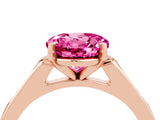 Rose gold Round Cut Cut Channel Set Solitaire Engagement Ring with Four-Prong Setting_4