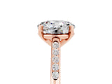 Rose gold Round Cut Cut Channel Set Solitaire Engagement Ring with Four-Prong Setting_5