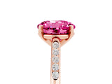 Rose gold Round Cut Cut Channel Set Solitaire Engagement Ring with Four-Prong Setting_5
