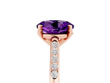 Rose gold Round Cut Cut Channel Set Solitaire Engagement Ring with Four-Prong Setting_5