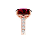Rose gold Round Cut Cut Channel Set Solitaire Engagement Ring with Four-Prong Setting_5
