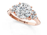 Rose gold Round Cut Cut Diamond Cluster Ring with Solitaire Band and Four-Prong Setting_16