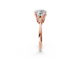 Rose gold Round Cut Cut Diamond Cluster Ring with Solitaire Band and Four-Prong Setting_17