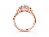 Rose gold Round Cut Cut Diamond Cluster Ring with Solitaire Band and Four-Prong Setting_18