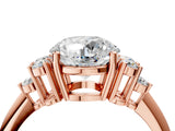 Rose gold Round Cut Cut Diamond Cluster Ring with Solitaire Band and Four-Prong Setting_19