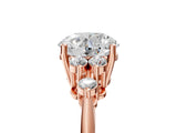 Rose gold Round Cut Cut Diamond Cluster Ring with Solitaire Band and Four-Prong Setting_20