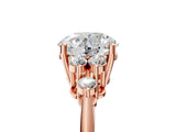 Rose gold Round Cut Cut Diamond Cluster Ring with Solitaire Band and Four-Prong Setting_21