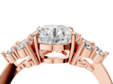 Rose gold Round Cut Cut Diamond Cluster Ring with Solitaire Band and Four-Prong Setting_7