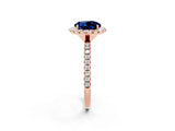 Rose gold Round Cut Cut Diamond Floral Halo Engagement Ring with Pavé Band and Prong Setting_2