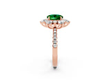 Rose gold Round Cut Cut Diamond Floral Halo Pave Band with Prong Setting_2