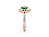 Rose gold Round Cut Cut Diamond Floral Halo Pave Band with Prong Setting_2
