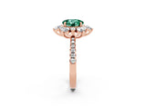 Rose gold Round Cut Cut Diamond Floral Halo Pave Band with Prong Setting_2