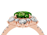 Rose gold Round Cut Cut Diamond Floral Halo Pave Band with Prong Setting_4