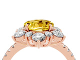Rose gold Round Cut Cut Diamond Floral Halo Pave Band with Prong Setting_4