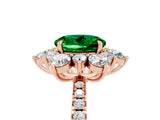 Rose gold Round Cut Cut Diamond Floral Halo Pave Band with Prong Setting_5