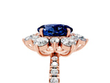 Rose gold Round Cut Cut Diamond Floral Halo Pave Band with Prong Setting_5