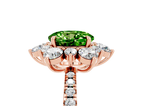 Rose gold Round Cut Cut Diamond Floral Halo Pave Band with Prong Setting_5