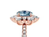 Rose gold Round Cut Cut Diamond Floral Halo Pave Band with Prong Setting_5
