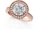 Rose gold Round Cut-Cut Diamond Halo Engagement Ring with Pave Band and Prong Setting_10