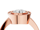 Rose gold Round Cut-Cut Diamond Halo Engagement Ring with Pave Band and Prong Setting_13