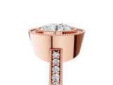 Rose gold Round Cut-Cut Diamond Halo Engagement Ring with Pave Band and Prong Setting_14