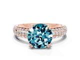 Rose gold Round Cut Cut Diamond Milgrain Marquise Band with Prong Setting