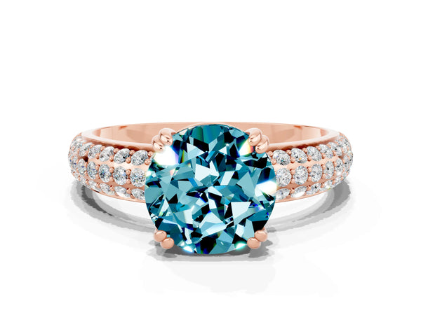 Rose gold Round Cut Cut Diamond Milgrain Marquise Band with Prong Setting