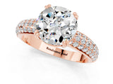 Rose gold Round Cut Cut Diamond Milgrain Marquise Band with Prong Setting_1