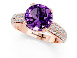 Rose gold Round Cut Cut Diamond Milgrain Marquise Band with Prong Setting_1