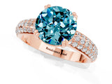 Rose gold Round Cut Cut Diamond Milgrain Marquise Band with Prong Setting_1