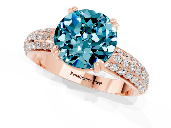 Rose gold Round Cut Cut Diamond Milgrain Marquise Band with Prong Setting