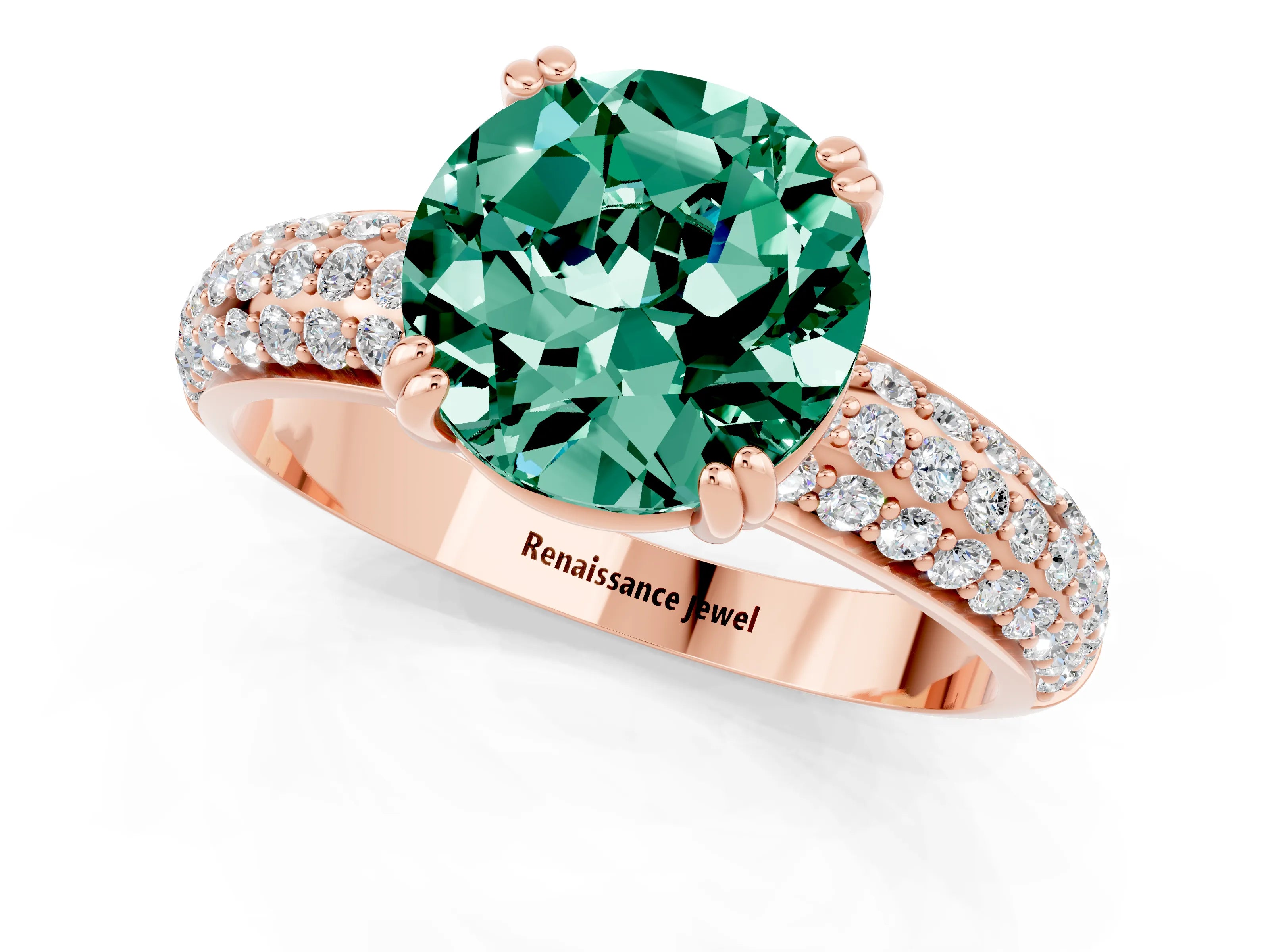 Rose gold Round Cut Cut Diamond Milgrain Marquise Band with Prong Setting_1