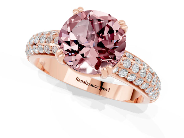 Rose gold Round Cut Cut Diamond Milgrain Marquise Band with Prong Setting