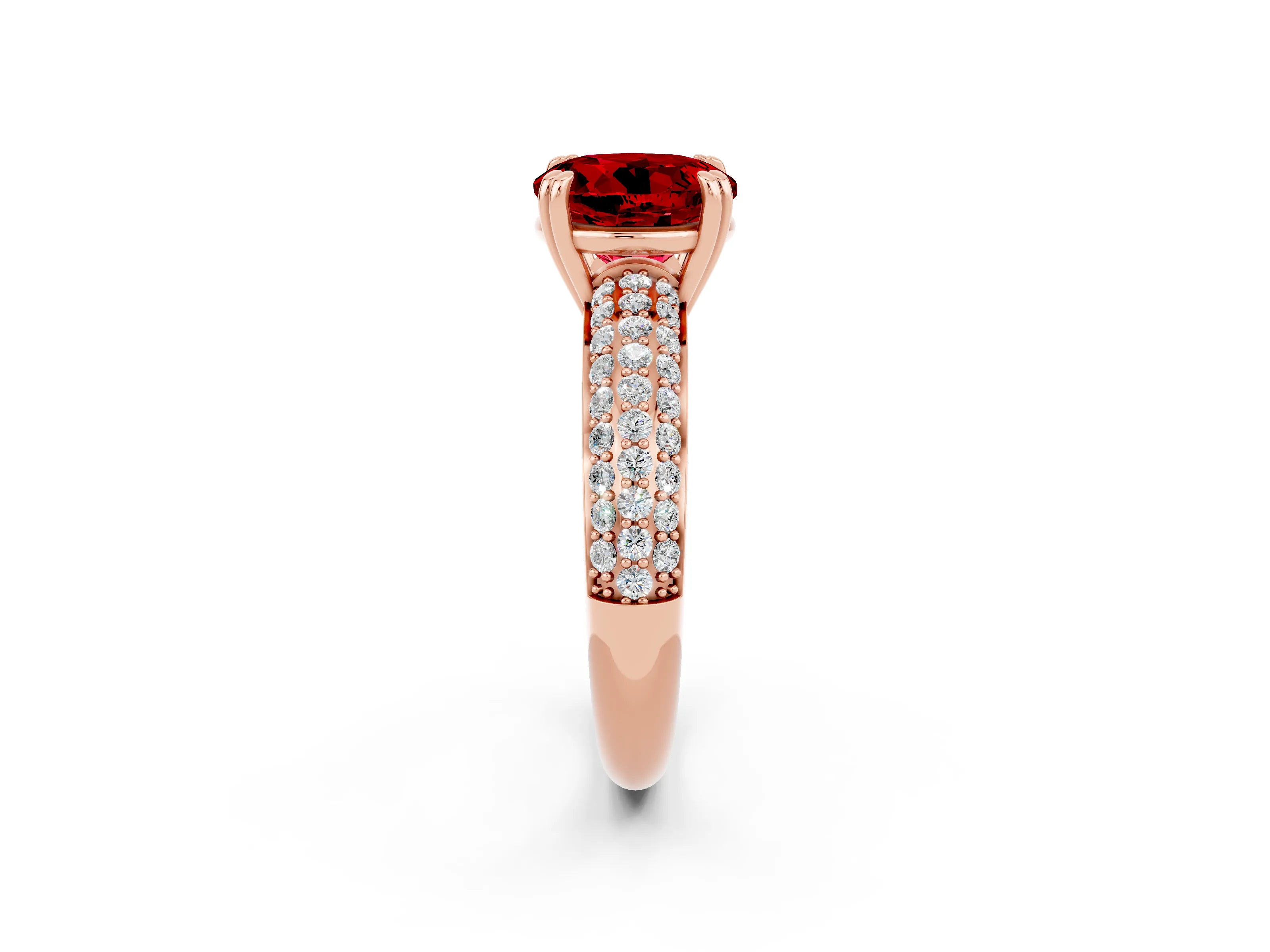 Rose gold Round Cut Cut Diamond Milgrain Marquise Band with Prong Setting_2
