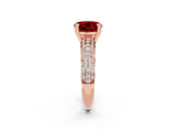 Rose gold Round Cut Cut Diamond Milgrain Marquise Band with Prong Setting_2