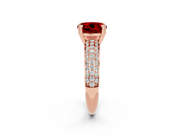 Rose gold Round Cut Cut Diamond Milgrain Marquise Band with Prong Setting