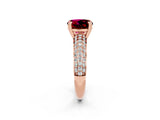 Rose gold Round Cut Cut Diamond Milgrain Marquise Band with Prong Setting_2