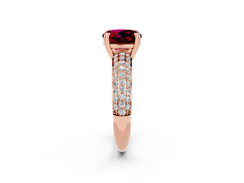 Rose gold Round Cut Cut Diamond Milgrain Marquise Band with Prong Setting_2