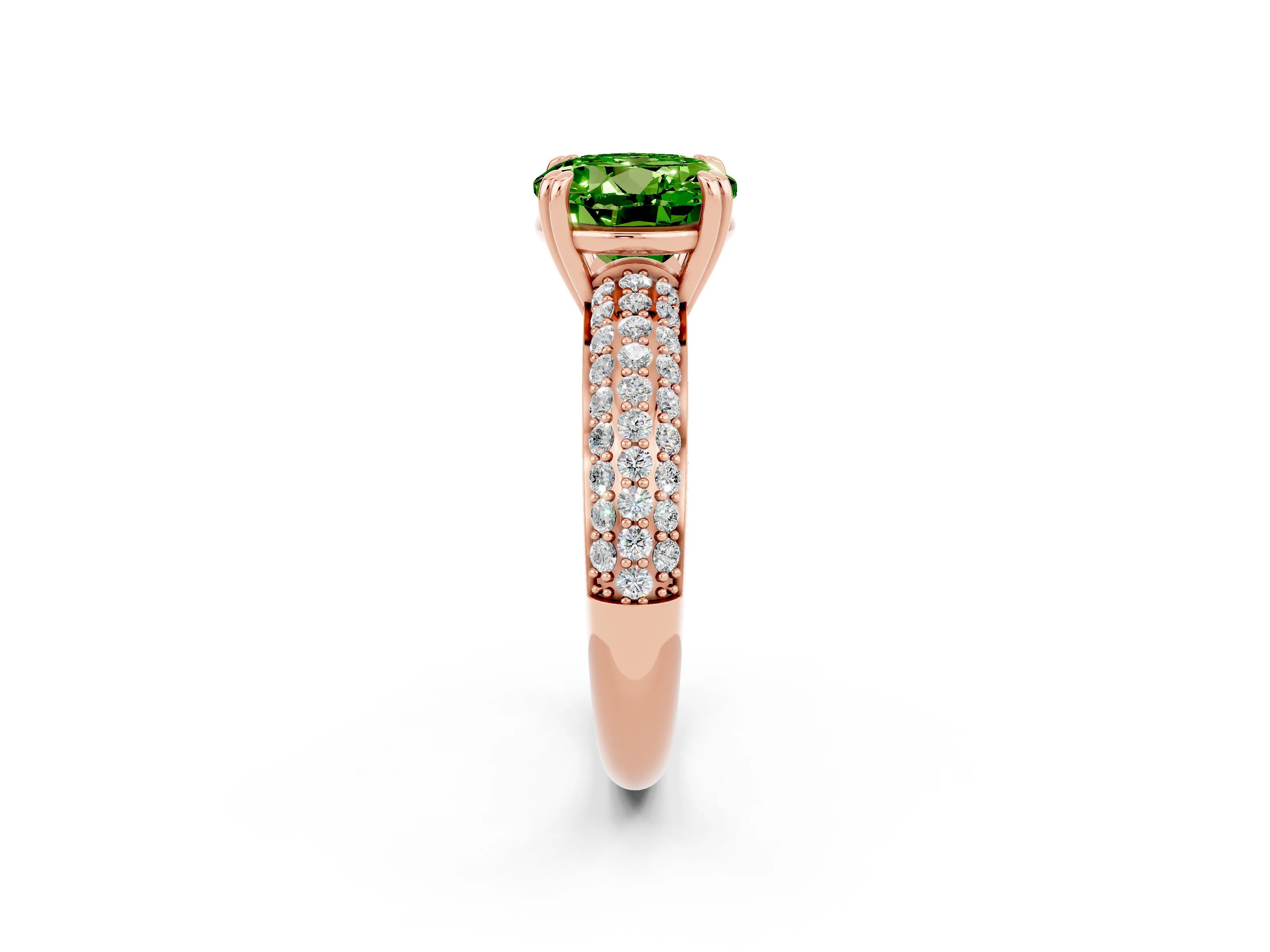 Rose gold Round Cut Cut Diamond Milgrain Marquise Band with Prong Setting_2