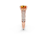 Rose gold Round Cut Cut Diamond Milgrain Marquise Band with Prong Setting_2