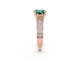Rose gold Round Cut Cut Diamond Milgrain Marquise Band with Prong Setting_2