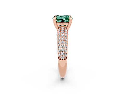 Rose gold Round Cut Cut Diamond Milgrain Marquise Band with Prong Setting_2
