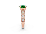 Rose gold Round Cut Cut Diamond Milgrain Marquise Band with Prong Setting_2