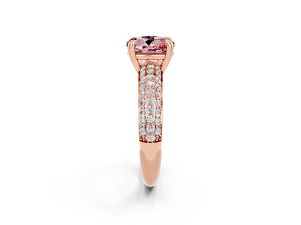 Rose gold Round Cut Cut Diamond Milgrain Marquise Band with Prong Setting