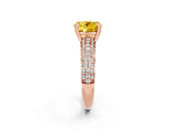 Rose gold Round Cut Cut Diamond Milgrain Marquise Band with Prong Setting_2