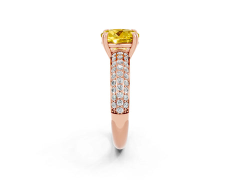 Rose gold Round Cut Cut Diamond Milgrain Marquise Band with Prong Setting_2