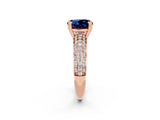Rose gold Round Cut Cut Diamond Milgrain Marquise Band with Prong Setting_2